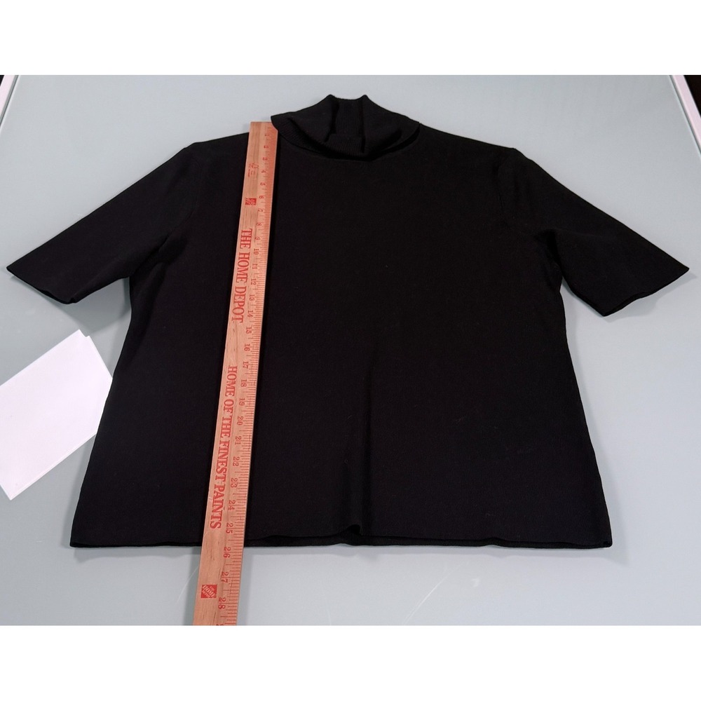 Anne Klein Half Sleeve Turtleneck Sweater Black Top Womens -Sz M Tag Reads AL - Picture 14 of 15